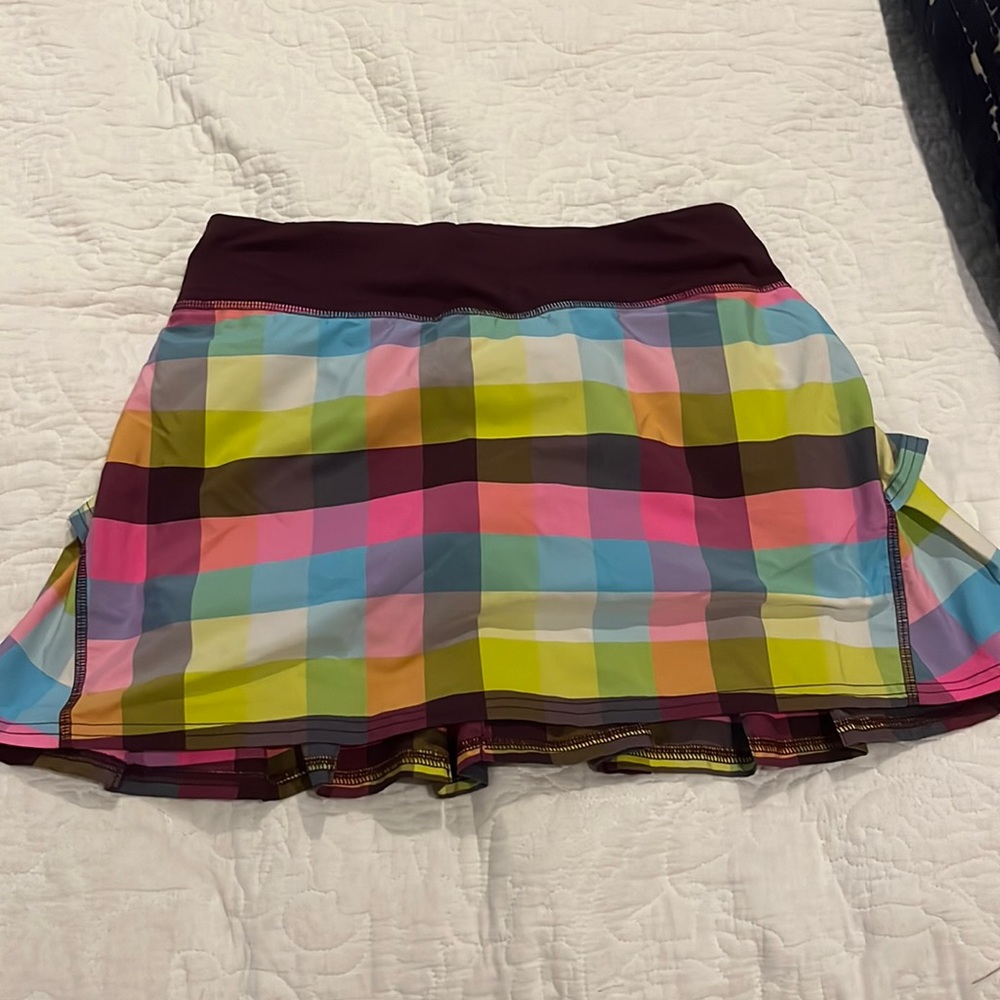 Lululemon plaid neon skirt